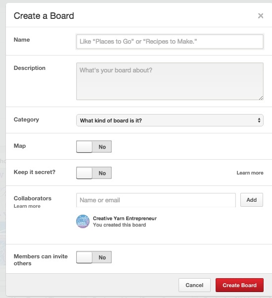 Use keywords when creating new boards (or updating old boards) to improve search results.