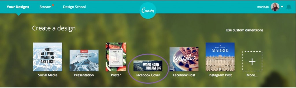 Use the template to customize your cover photo.