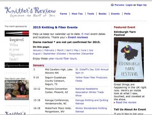 Knitter's Review maintains a list of fiber festivals, most of which offer classes on crochet, dyeing, knitting, spinning, and/or weaving.